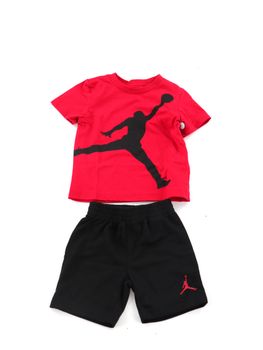 Set Nike Jordan 85C138 da bambino nero e rosso.