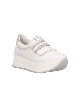 Mocassino Nero Giardini E409816D SKIPPER da donna bianca.