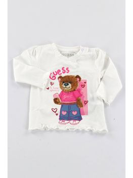 T-shirt Guess K6YI11 K3676 da bambina bianca.