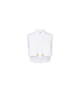 Camicia Elisabetta Franchi CA05351E2 100 da donna bianca.