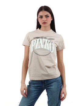 T-Shirt Pinko 101752 A2CT START da donna beige.