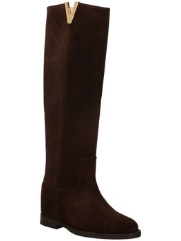 Stivale Via Roma 15 2568 VELOUR da donna testa di moro.