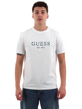 T-shirt Guess M4YI38 J1314 da uomo bianca.