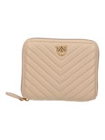 portafoglio pinko taylor zip around da donna beige.