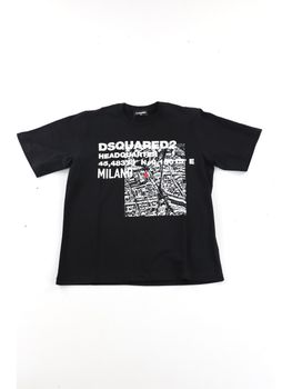 T-Shirt Dsquared2 DQ2801 D004G DQ900 da bambino nera.