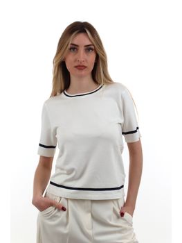 Maglia Emme Marella EMMBOCCALE da donna bianca.