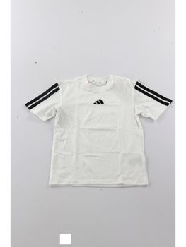 T-shirt Adidas JD6488 da bambino bianca e nera.