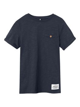 NAME IT Nmmfinn SS Top T-Shirt Bambini In Cotone Biologico - Girocollo, Maniche Corte, Stampa Multicolore, 95% Cotone 5% Elastan