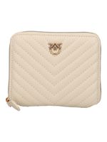 portafoglio pinko taylor zip around da donna bianco e oro.
