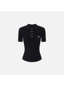 Polo Elisabetta Franchi MK63B51E2 110 da donna nera.