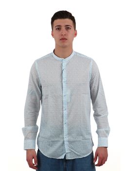 Camicia Markup MK693052 da uomo celeste.