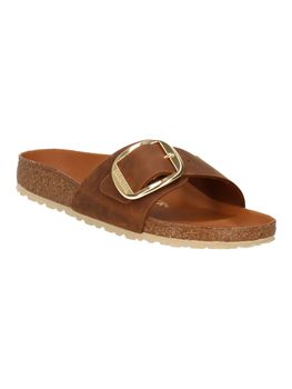 Ciabatta Birkenstock 1006525 Madrid Big Buckle da donna cognac.