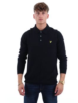 Polo Lyle&Scott KN2113VC da uomo nera.