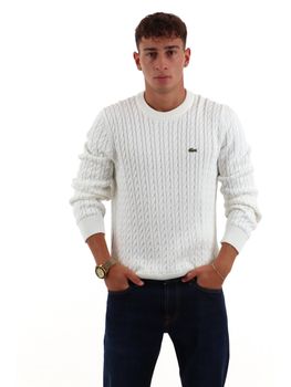 Maglione Lacoste AH7627 da uomo bianco.
