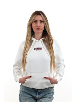 Felpa Tommy Jeans DW0DW21921 da donna ecru.