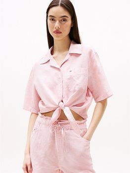 Camicia Tommy Jeans DW0DW20286 da donna pink.