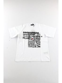 T-shirt Dsquared2 DQ2801 D004G da bambino bianca.