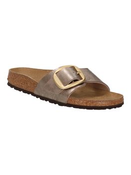 Ciabatta Birkenstock 1016237 Madrid Big Buckle da donna taupe.