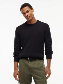 Maglione Tommy Jeans DM0DM21787 da uomo nero.