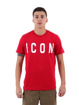 T-shirt Icon ICUS2S5T021 da uomo rossa.