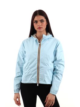 Giubbino K-Way K81333W da donna celeste+beige.