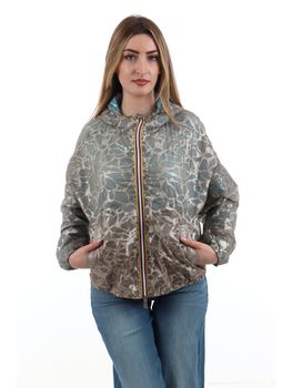 Giubbino K-Way K7137JW da donna beige e blu.
