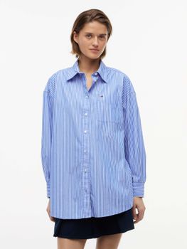 Camicia Tommy Jeans DW0DW22936 da donna blu.