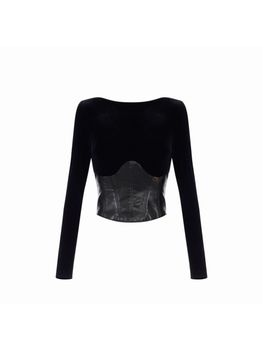 Top Elisabetta Franchi MD01357E2 da donna nero.