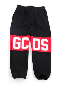 Pantalone GCDS Z0UJQI588F004 da bambino nero+rosso.
