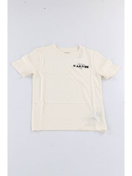 T-shirt Calvin Klein LVCKTJA40B da bambino tofu.