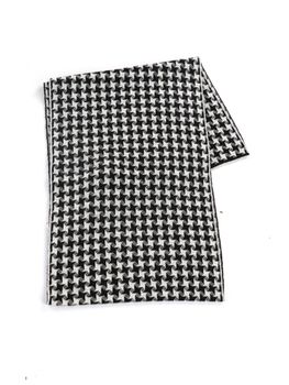 Juleeze Sciarpa invernale da donna 65x190 cm Nero Bianco