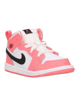 Sneakers Jordan jordan 1 mid DQ8425 unisex bambini bianca+rosa.
