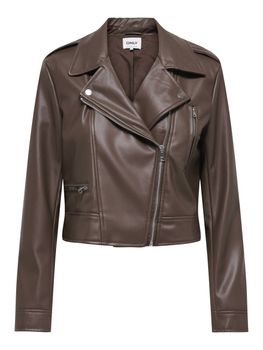 Giubbino Only CARMEN LEATHER BIKER 15361396 da donna cioccolato.