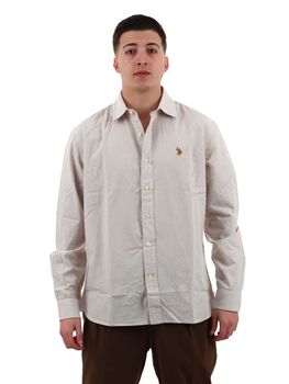 Camicia U.S Polo ASSN 104016 0002371 da uomo bianca e beige.