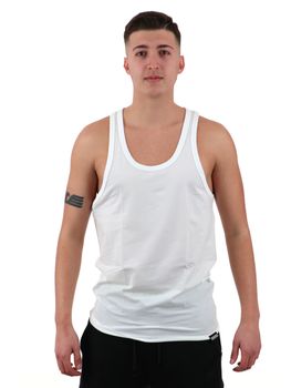 Canotta Dsquared2 D9D09503 da uomo bianca e nera.