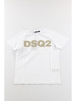 T-shirt Dsquared2 DQ2749 D004G da bambino bianca.
