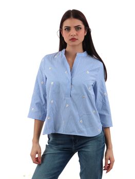 Camicia Emme Marella BRUSSON da donna blu e bianca.