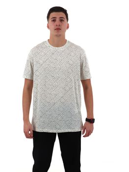 T-shirt Armani Exchange XM002783 AF10356 da uomo bianca fantasia.