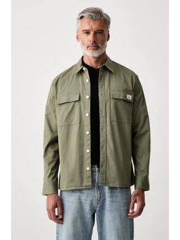 Camicia Calvin Klein LV14RF123G da uomo vintage khaki.