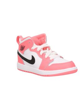 Sneakers Jordan jordan 1 mid unisex bambini bianco+pink.