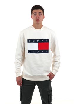Felpa Tommy Jeans DM0DM22643 da uomo bianca.