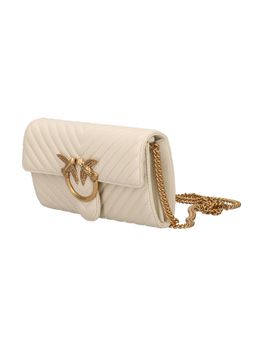 Tracolla Pinko 100062 A0GK LOVE ONE da donna bianca e oro.