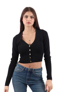 Cardigan Elisabetta Franchi MK58B51E2 110 da donna nero.