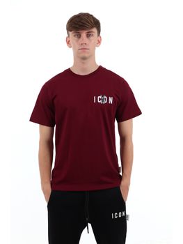 T-shirt Icon IUT045 da uomo bordeaux.