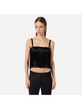 Top Elisabetta Franchi TO06262E2 da donna nero.