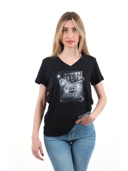 T-shirt Liu Jo TA6057JS923 da donna nera.