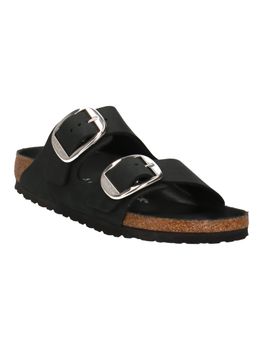 Ciabatta Birkenstock 1011075 Arizona Big Buckle da donna nera.