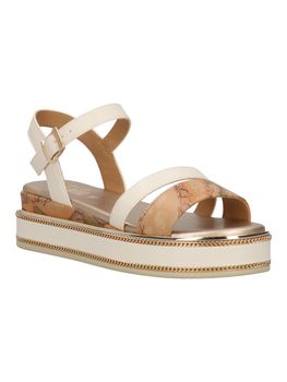 Sandalo Alviero Martini 2482 0371 da bambina beige+bianco.
