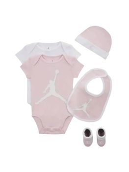 Set Jordan NJ0595 da neonata rosa.