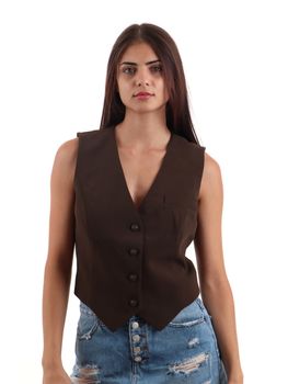 Gilet Guess W5YH55 WGHC2 da donna espresso.